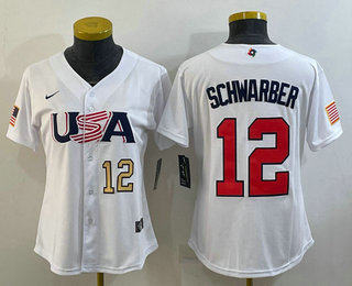 Women's USA Baseball #12 Kyle Schwarber Number 2023 White World Classic Stitched Jerseys,We sell and wholesale Women's USA Baseball #12 Kyle Schwarber Number 2023 White World Classic Stitched Jerseys on line form chian!
